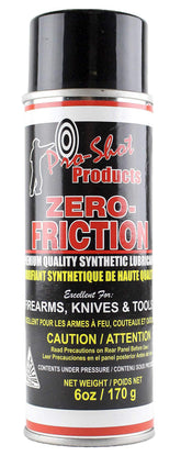Pro-Shot Zero Friction Spray bottle used to protect and lubricate metal gun components.