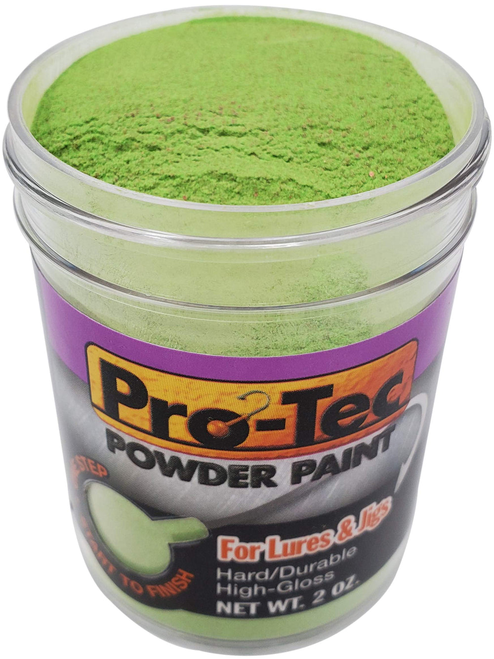 Pro-Tec Powder Paint on jig head in application, delivering a fast, durable coat.