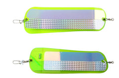 Pro-Troll ProChip 11-inch flasher Honeymoon front view aids visibility and attractor pulse for more strikes.
