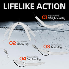PROBITE soft worm 4-inch colors ideal for weightless or wacky rigs.