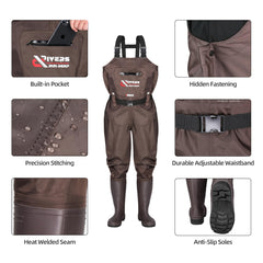 PROBITE 2-ply nylon waders offer breathable comfort for all-day wear.
