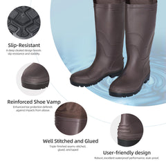 PROBITE waders DWR nylon detail emphasizes surface dryness in damp habitats.