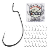 PROBITE wide gap weedless hook close-up with offset shank