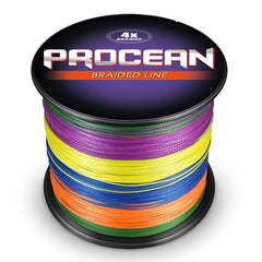 Procean braided line 8-strand closeup shows robust weave and strength