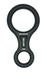 ProClimb 35 kN fall-rescue figure-8 descender in action for controlled descent.