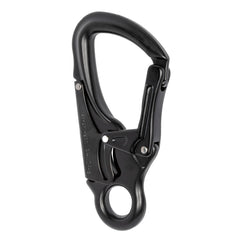 ProClimb forged aluminum carabiner snaphook in-use shot demonstrates quick connection.