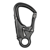 ProClimb forged aluminum carabiner snaphook top view; lightweight and easy rigging.
