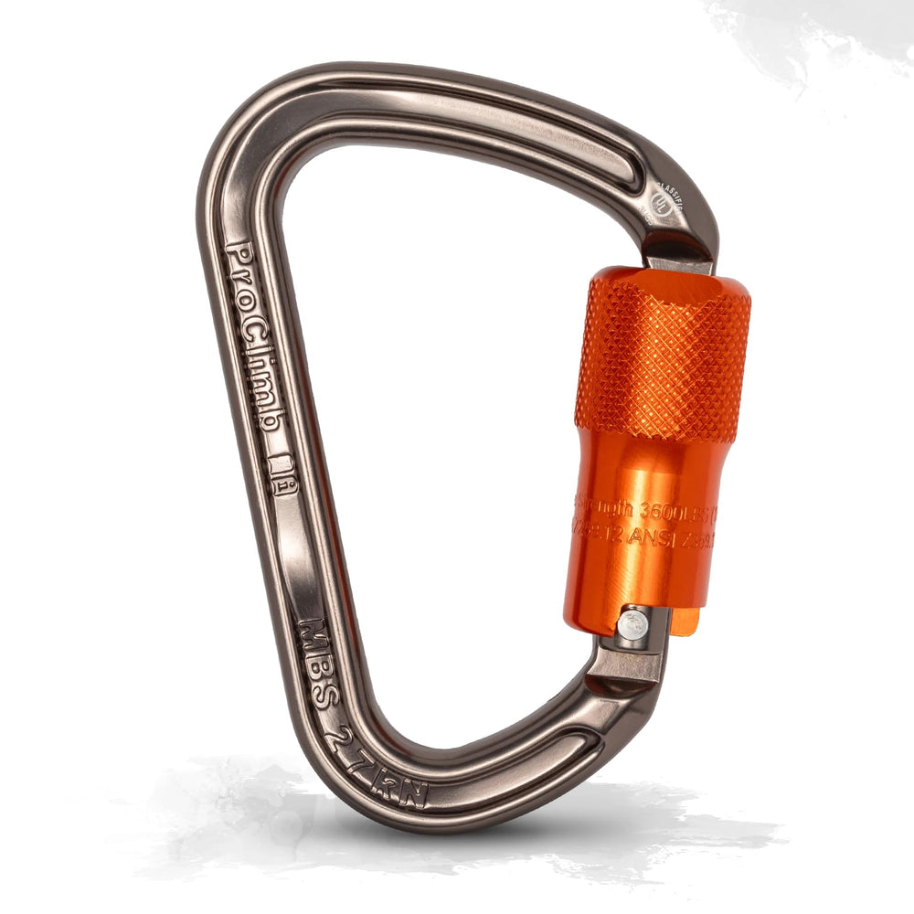 ProClimb I-Beamer Mod D carabiner body view highlighting hot-forged aluminum strength for climbing and rescue.