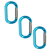 ProClimb blue oval straight gate carabiner front view for versatile everyday use.