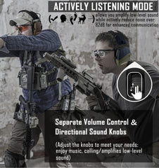 PROHEAR 030 slim low-profile cups fit firearm stock clearance comfortably.