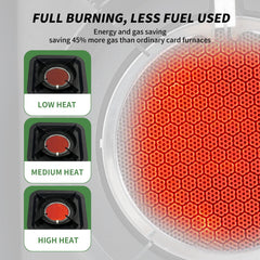 Propane portable camping stove with gas hose connection emphasizes reliable fuel hookup for camp meals.