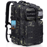 Prospo 40L tactical backpack front view showing durable construction for rugged outdoor use.