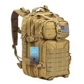 Prospo 40L tactical backpack front view, rugged durability for outdoor adventures.