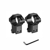 ProWildGear 30mm high-profile dovetail rings mounted for optimal eye relief.