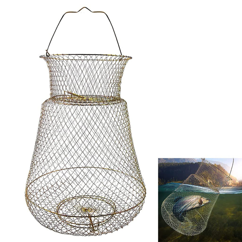 PSGGARY galvanized collapsible fish basket - front view