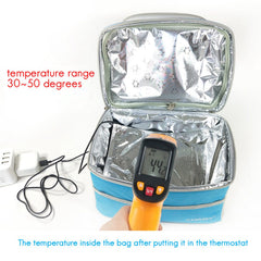 Pteanecay silver insulated lunch bag 25x14cm ready for outdoor use