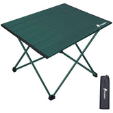 PTEROMY medium folding camping table green top for easy transport