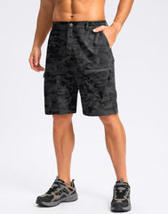 Pudolla lightweight stretch shorts showing flexible fabric for unrestricted movement