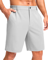 Pudolla men's casual shorts in 9-inch stretch fabric for light mobility.