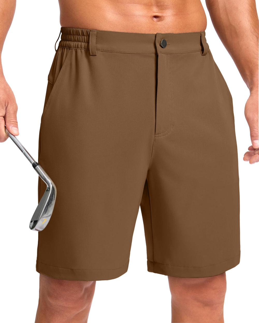 Pudolla men's casual shorts with 9-inch inseam showing breathable, quick-dry comfort.