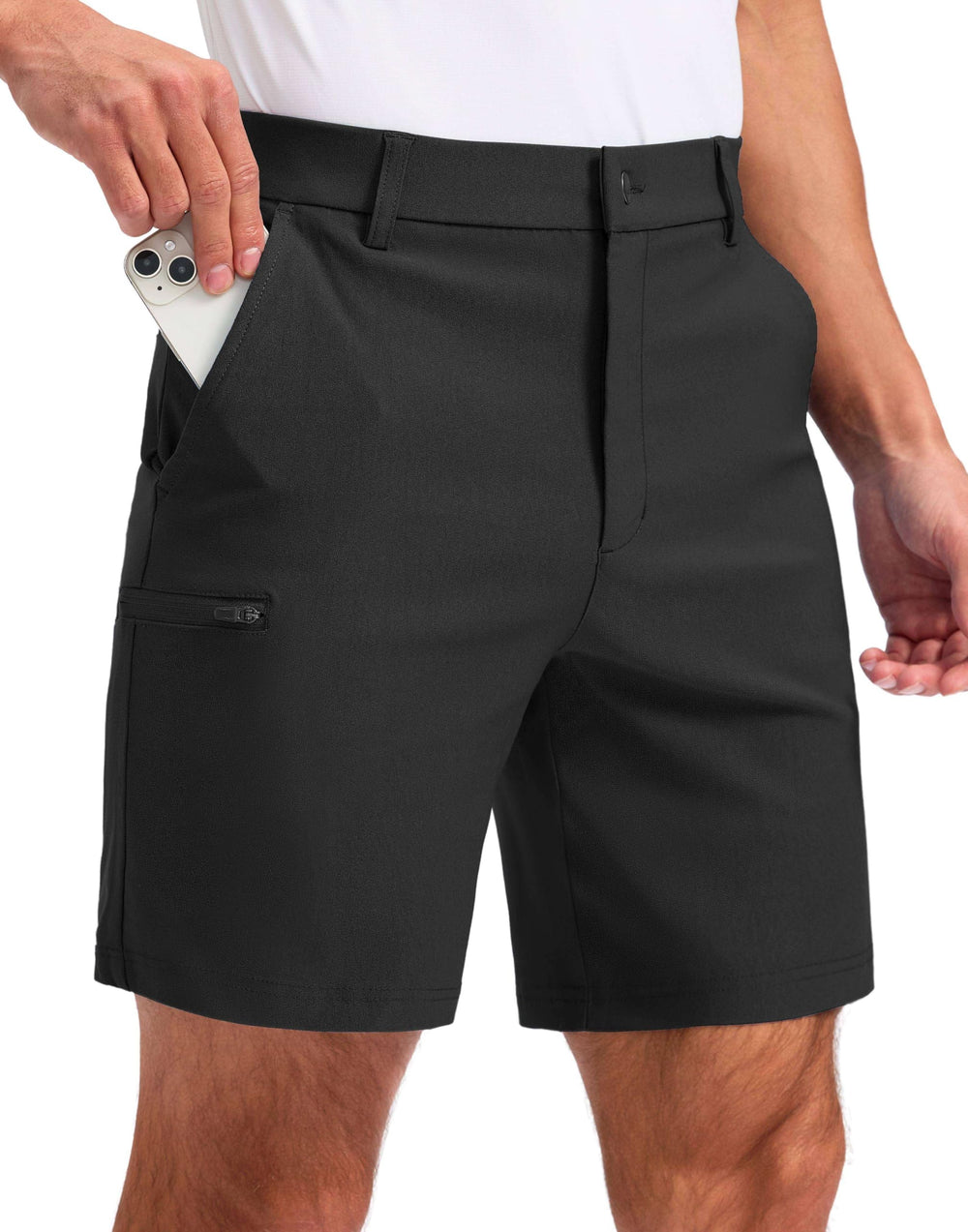 Pudolla men's casual shorts with stretch fabric for all-day comfort during activities.