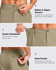 Pudolla men's casual shorts stretch waistband demonstrates flexible fit