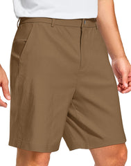 Pudolla men's golf dress shorts front view showing sleek fit for golf and casual wear.