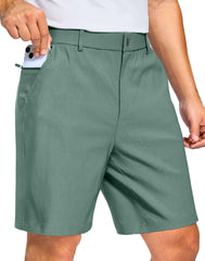 Pudolla men's golf shorts show 4-way stretch for swing mobility.