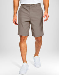 Pudolla men's golf shorts 9-inch inseam, sleek casual look with comfortable stretch.