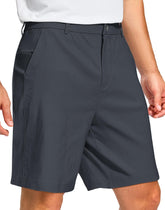 Pudolla mens golf shorts front view with 4 way stretch for comfortable rounds