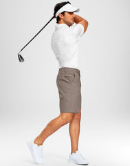 Pudolla quick-dry fabric golf shorts, breathable and cool under sun.
