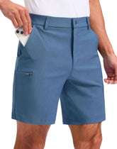 Pudolla men's slate-blue shorts in 7-9 inch length on-court look for all-day comfort