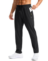 Pudolla men's sweat pants pocket closeup showing secure zipper pockets for hikes.