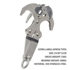Pulabo multi-function claw design for versatile gear handling on rugged trips.