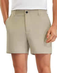 PULI golf shorts flatlay shows 7-inch inseam for versatile, lightweight wear