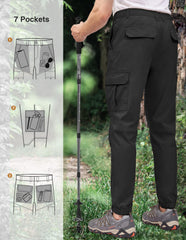 PULI men's hiking pants side pockets visible for secure, easy-access storage.