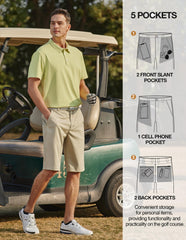 PULI hiking shorts pocket detail with five-pocket layout for secure storage.