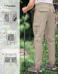 PULI hiking pants side pocket view showing organized seven pockets