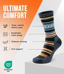 PULIO Merino Wool Socks closeup fabric texture highlights softness and moisture-wicking comfort.