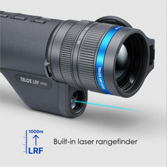 Pulsar Telos LRF XP50 laser rangefinder provides precise distance to targets up to 1,000 yards.