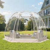 PulseFay 8-person pop-up bubble tent front view for quick backyard gatherings.