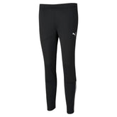 PUMA Teamliga Training Pants front view in black and white for versatile workouts.