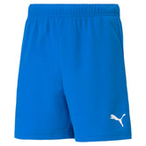 PUMA Youth Team Rise Shorts blue, front view, ideal for practice and games