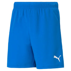 PUMA Youth Team Rise Shorts blue, front view, ideal for practice and games