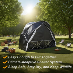 Pumbba cot tent IPX4 waterproof fabric keeps interior dry