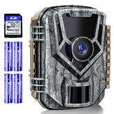 Punvoe Trail Camera front view shows rugged outdoor-ready design for monitoring wildlife.