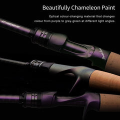 PureLure Acuteviolet carbon reel seat offers a lightweight, strong grip.