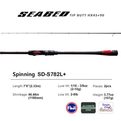 Pure Lure seabed light micro jigging rod handle provides precise feedback.
