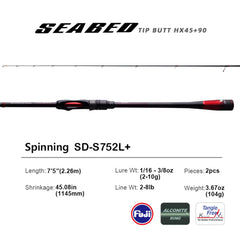 PureLure Seabed Neo carbon handle provides enhanced feedback and balance.