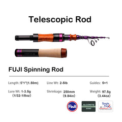 Pure Lure ultralight graphite carbon 24T tip close-up showing sensitivity.